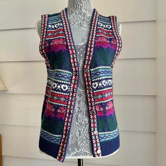 Northern Isles Jackets & Blazers - Vintage Northern Isles Fair Isle Sweater Vest Cottage Fall Boho Sweater Vest